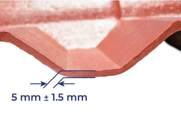 Espesor caballete tejazo 5 mm