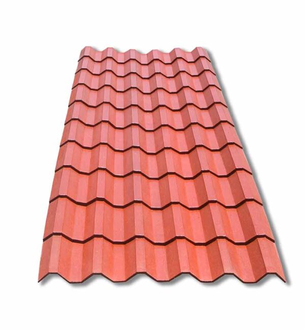 Plastiteja mineralizada rojo terracota, teja cuadrada, Lámina Tejazo, 10 tejas 310 cm