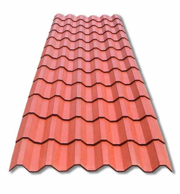 Plastiteja mineralizada rojo terracota, teja cuadrada, Lámina Tejazo, 12 tejas 375 cm