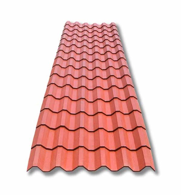 Plastiteja mineralizada rojo terracota, teja cuadrada, Lámina Tejazo, 15 tejas 475 cm