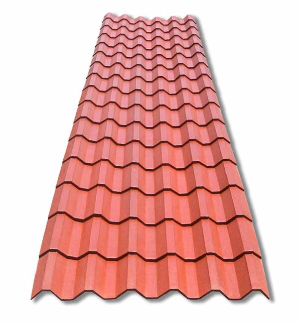 Plastiteja mineralizada rojo terracota, teja cuadrada, Lámina Tejazo, 16 tejas 505 cm