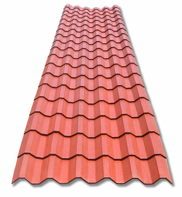 Plastiteja mineralizada rojo terracota, teja cuadrada, Lámina Tejazo, 18 tejas 560 cm