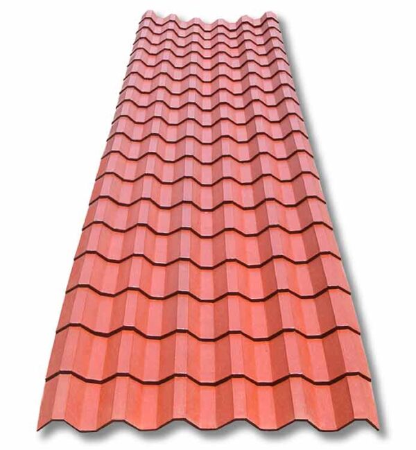 Plastiteja mineralizada rojo terracota, teja cuadrada, Lámina Tejazo, 19 tejas 605 cm