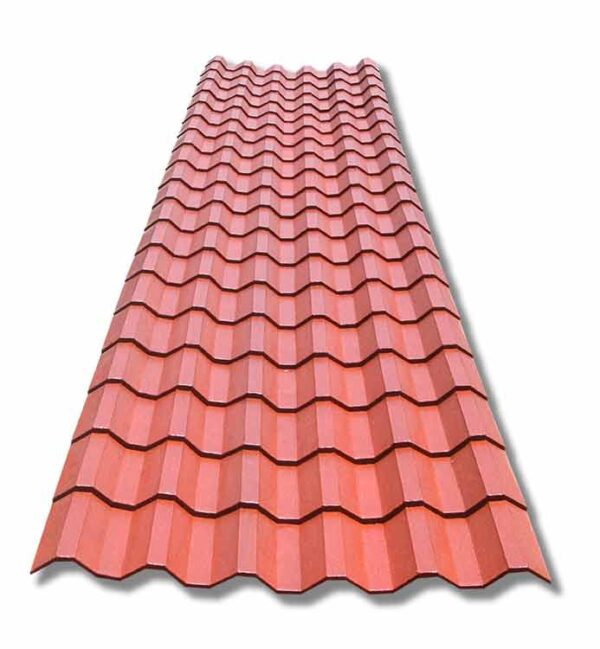 Plastiteja mineralizada rojo terracota, teja cuadrada, Lámina Tejazo, 20 tejas 635 cm