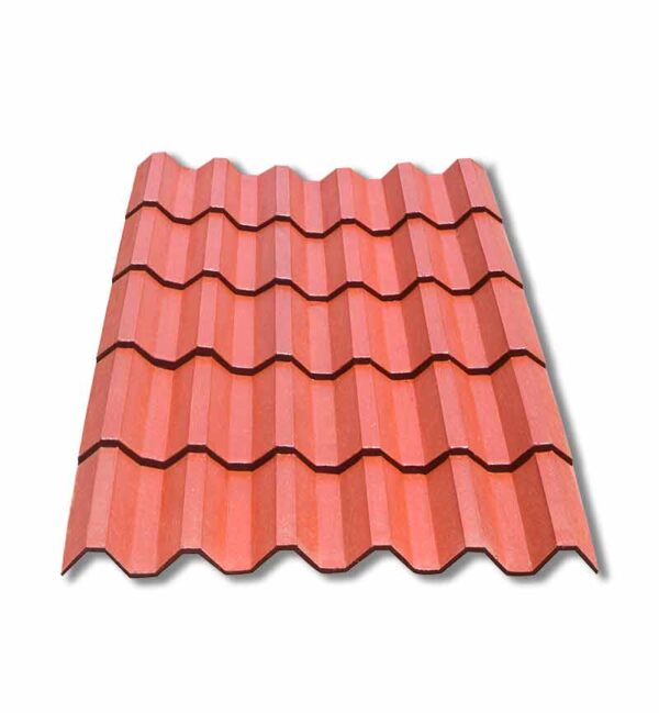 Plastiteja mineralizada rojo terracota, teja cuadrada, Lámina Tejazo, 5 tejas 150 cm