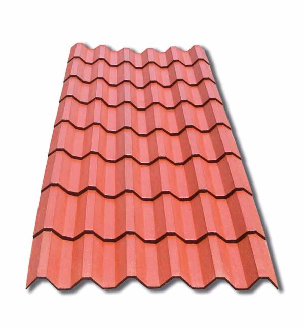 Plastiteja mineralizada rojo terracota, teja cuadrada, Lámina Tejazo, 8 tejas 245 cm